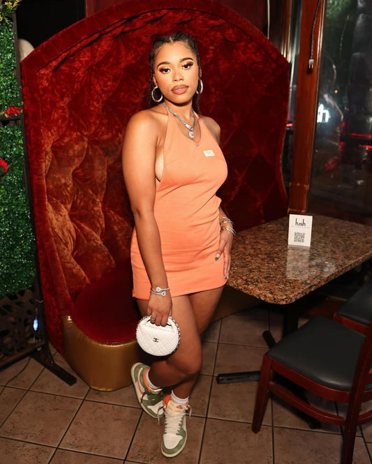 Trust No One vintage mini dress (Orange)