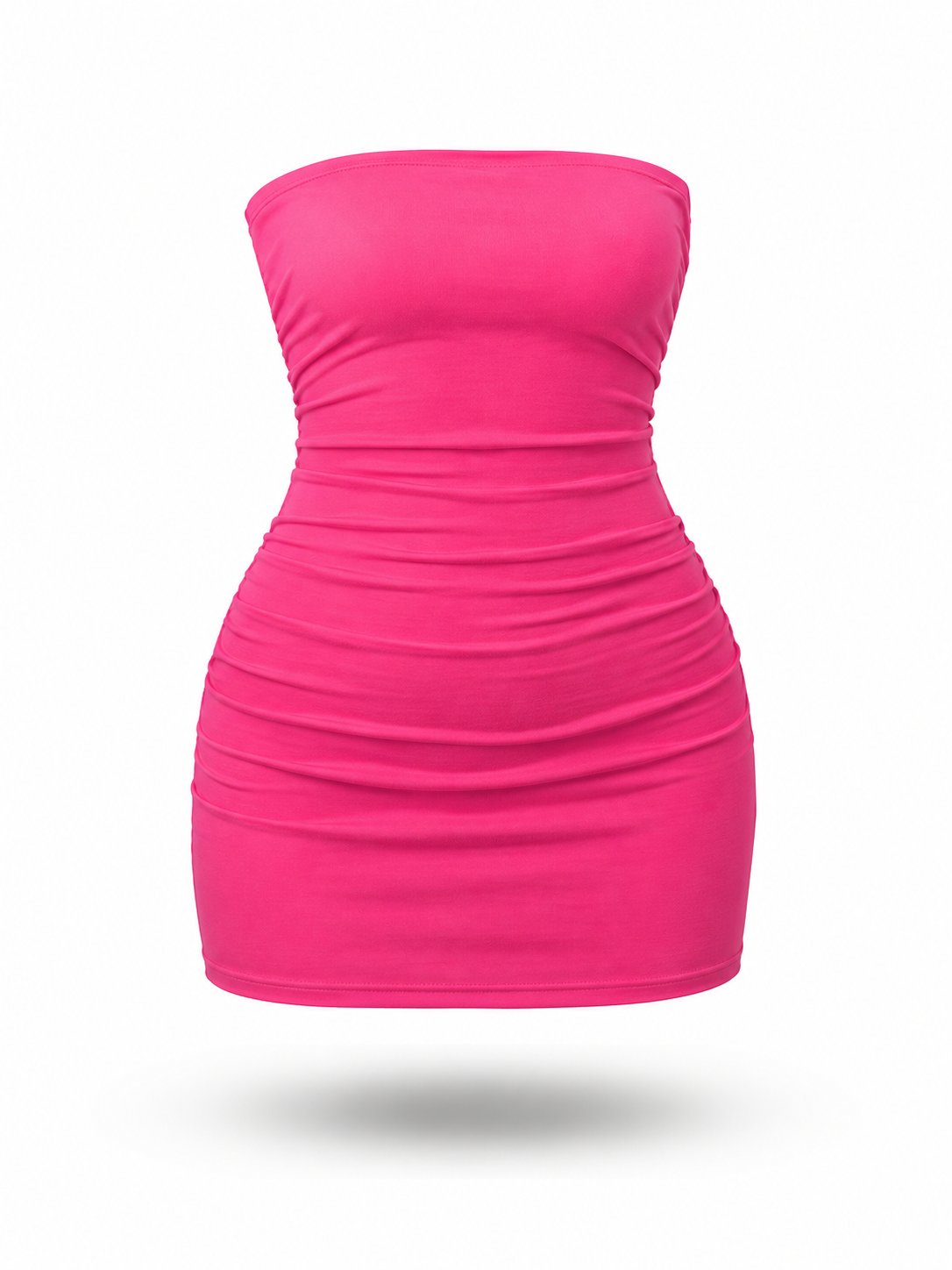 mini pink tube dress Arnsht Women's 2025 Summer Strapless Tube Mini Dress Off Shoulder Smocked Ruffle A Line Flowy Sleeveless Solid Color Short Dresses Pink XL