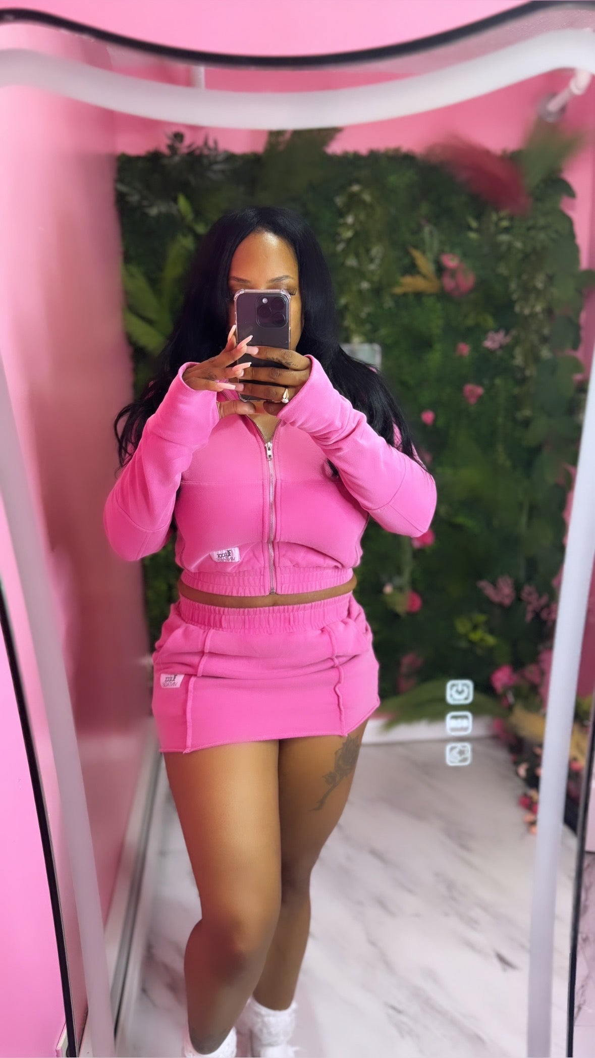 Acid Pink Trust No One skirt set