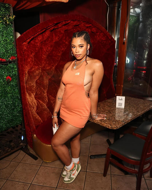 Trust No One vintage mini dress (Orange)