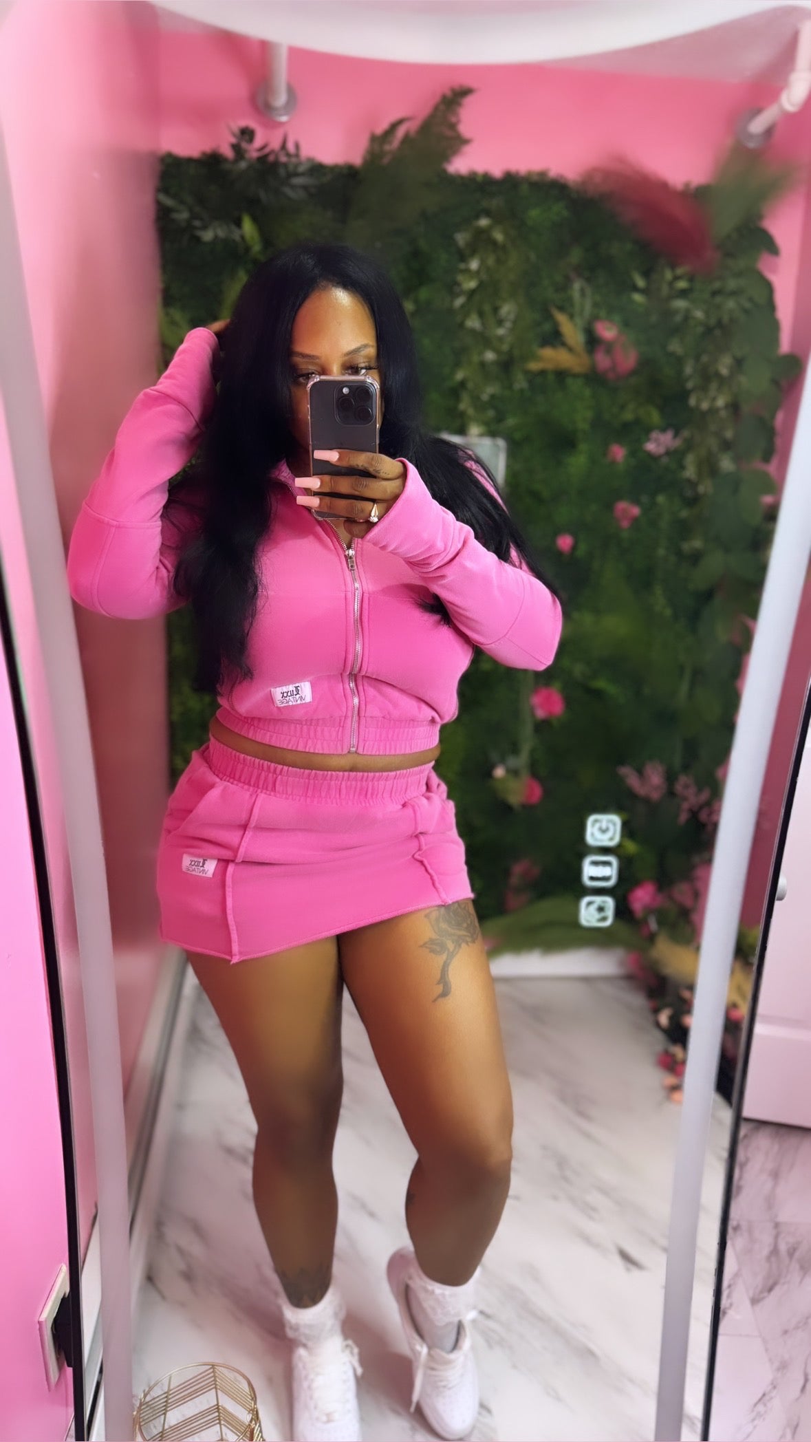 Acid Pink Trust No One skirt set